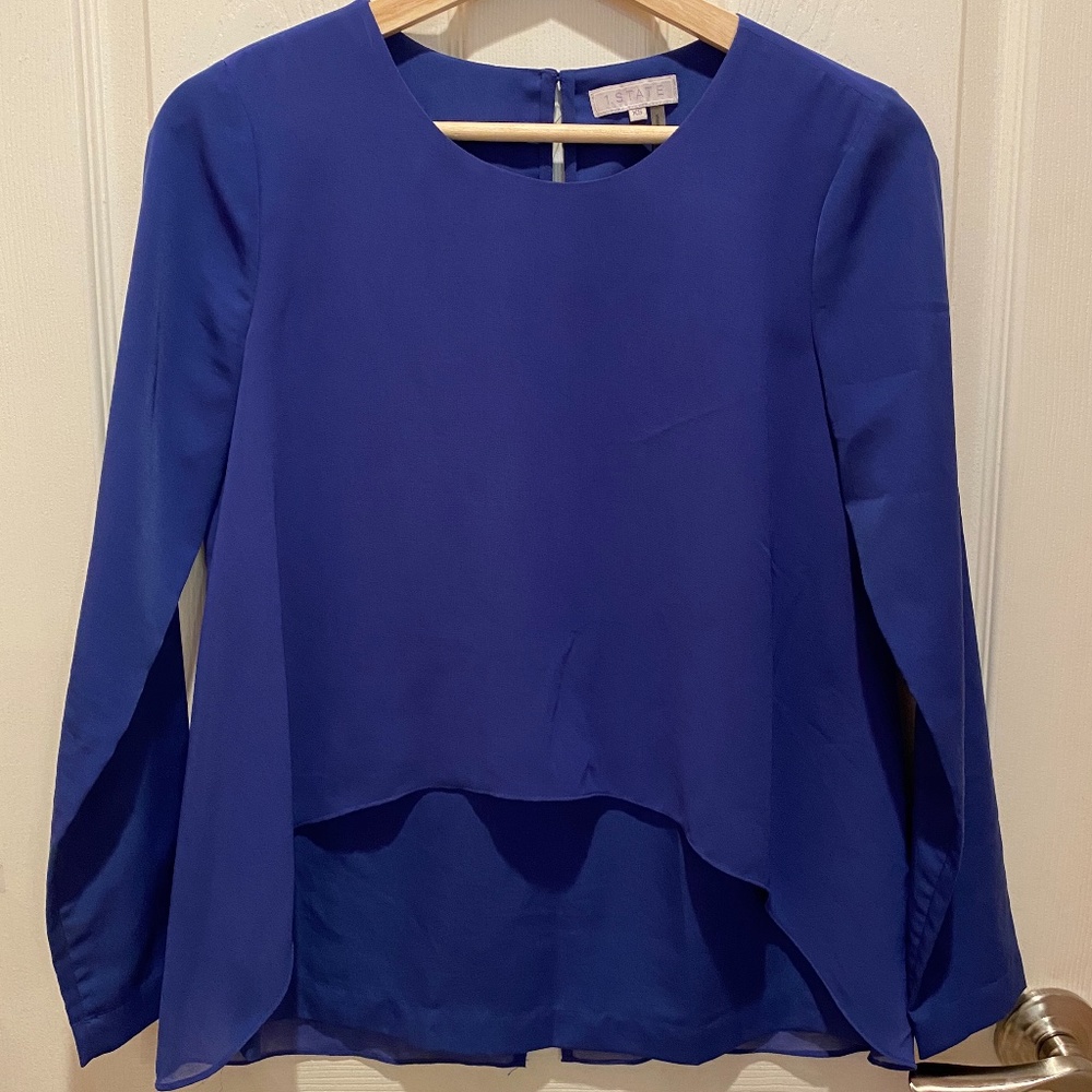 Bright Blue Long Sleeve Blouse